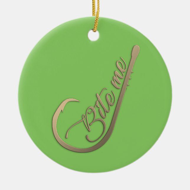 Décoration En Céramique Bite Me Funny Fishing (Devant)