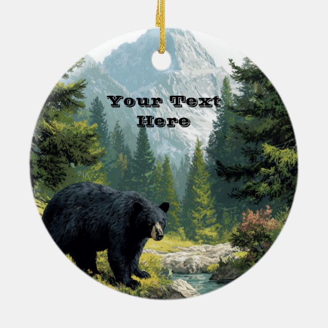 Décoration En Céramique Black Bear Nature  (Dos)