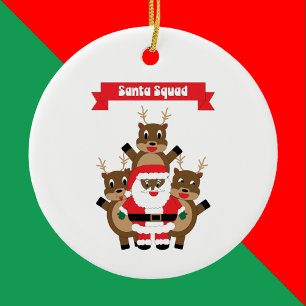 Décoration En Céramique Black Père Noël Squad Reindeer drôle