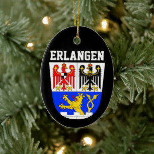 Décoration En Céramique Blason d'Erlangen, ALLEMAGNE