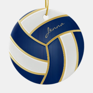 Décoration En Céramique Bleu et blanc Personnaliser le volleyball