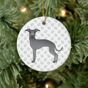 Décoration En Céramique Bleu Italien Greyhound Cute Cartoon Chien avec pat