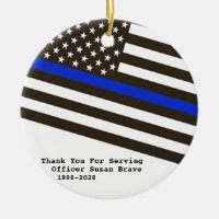 *~* Bleu mince Ligne Drapeau Merci de police Photo