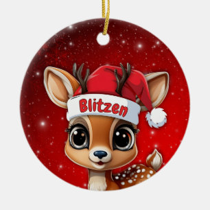 Décoration En Céramique Blitzen Baby Cerf, Faon, Biche, Renne🦌 🎄