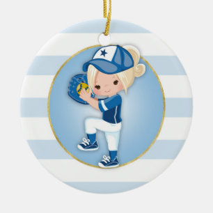 Décoration En Céramique Blonde Girls Blue Softball