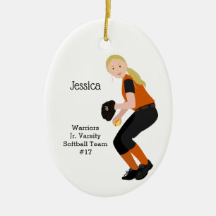 Décoration En Céramique Blonde noire et orange féminin