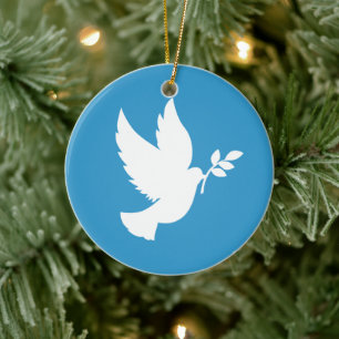 Décoration En Céramique Blue and White Peace Dove
