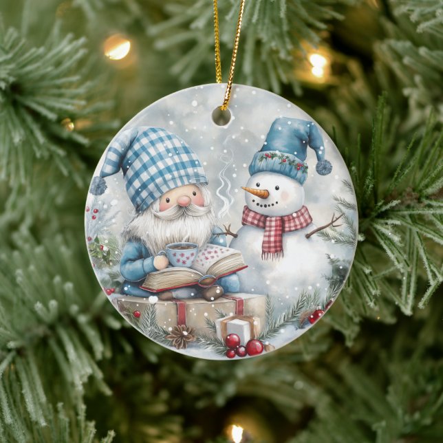 Décoration En Céramique Blue Christmas Gnome  (Arbre)