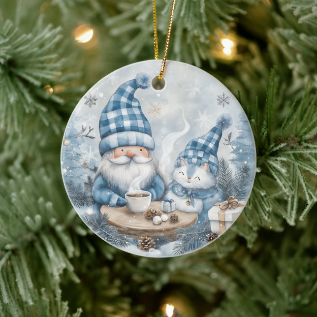 Décoration En Céramique Blue Christmas Gnome  (Arbre)