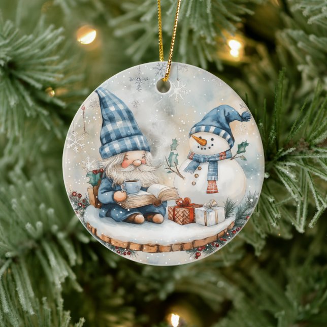 Décoration En Céramique Blue Christmas Gnome  (Arbre)
