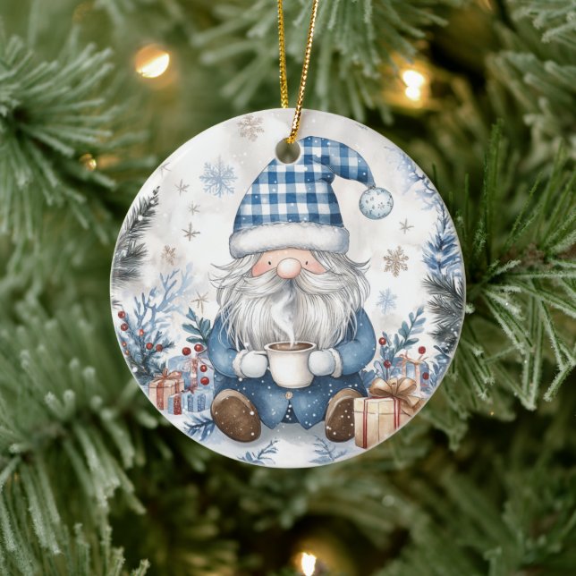 Décoration En Céramique Blue Christmas Gnome  (Arbre)