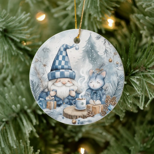 Décoration En Céramique Blue Christmas Gnome  (Arbre)