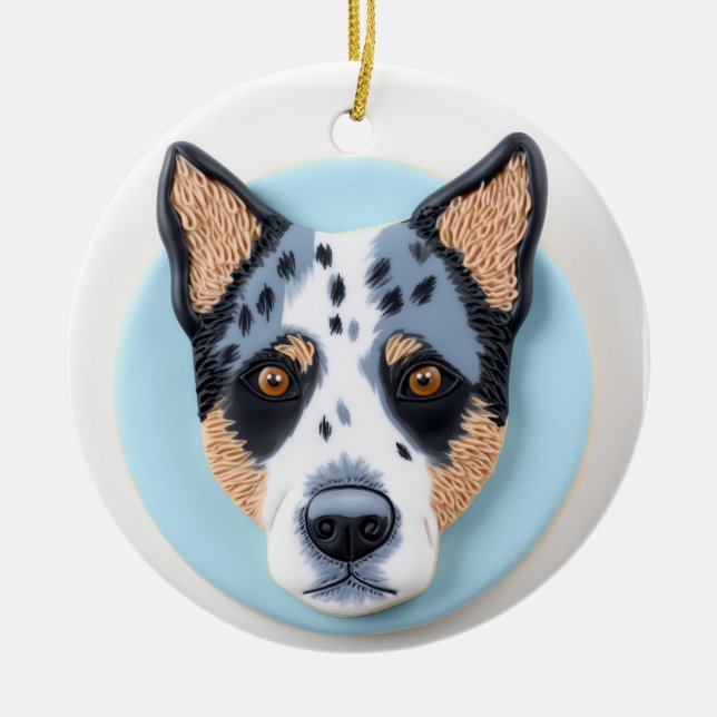 Décoration En Céramique Blue Heeler Chien 3D inspiré (Devant)