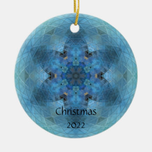 Décoration En Céramique Blue Star Snowflake Mosaic -personnaliser