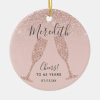 Blush or rose 65e anniversaire avec date de naissa