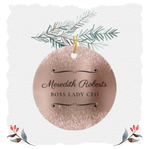 Décoration En Céramique Blush Parties scintillant Rose Gold Boss Lady PDG