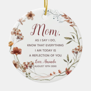 Décoration En Céramique Boho mère Fleur sauvage de la mariée