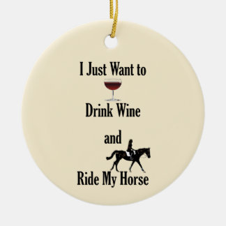 Décoration En Céramique Boire du vin et faire un tour à cheval