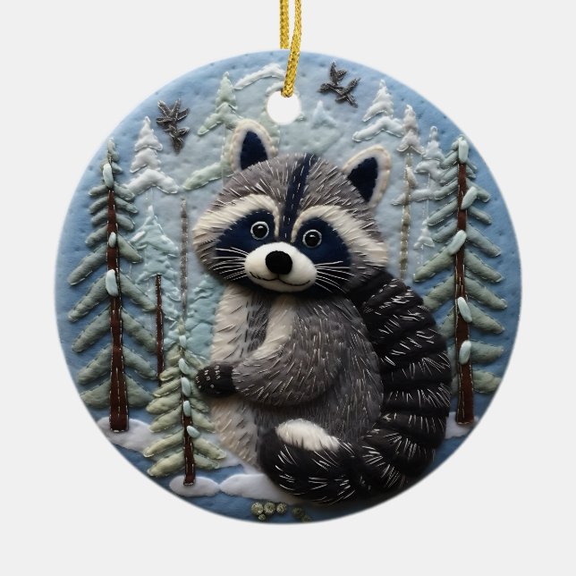 Décoration En Céramique Bois animal de Noël 3D (Devant)