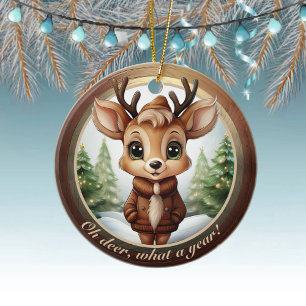 Décoration En Céramique Bois de cerf de bébé animal personnage Noël 🦌🎄