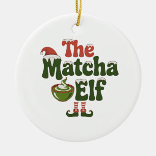 Décoration En Céramique Boisson de Noël magique de l'Elfe de Matcha