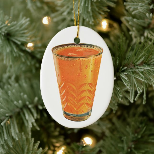 Décoration En Céramique Boissons vintages, Verre de jus d'orange Petit-déj (Arbre)