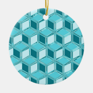 Décoration En Céramique Boîtes Chrome 3D - turquoise / aqua