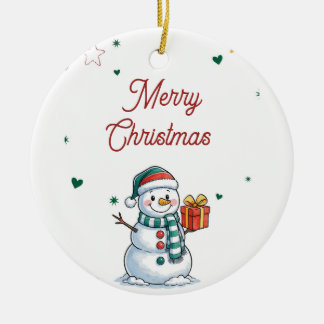 Décoration En Céramique Bonhomme de neige Noël