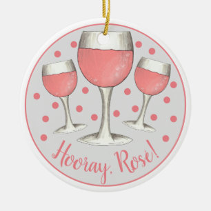 Décoration En Céramique Bonjour, Rosé ! Verre rose vif rose vigne