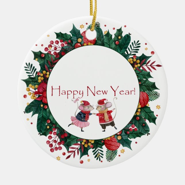 Décoration En Céramique Bonne année Ornament (Devant)