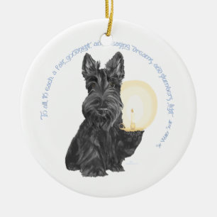 Décoration En Céramique Bonne nuit Scottish Terrier