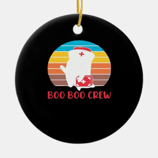 Décoration En Céramique Boo Boo Crew Nurse Funny Ghost Halloween Classic T (Devant)