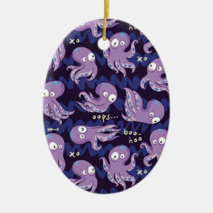 Décoration En Céramique Boo Octopus mignon Violet Enfants Vêtements & Déco