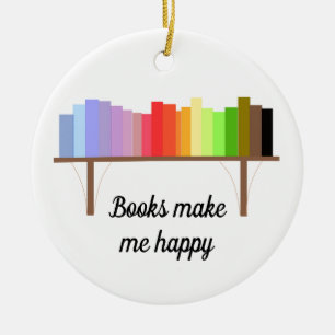 Décoration En Céramique Books Make Me Happy