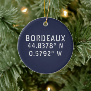 Décoration En Céramique Bordeaux Latitude Longitude personnalisable