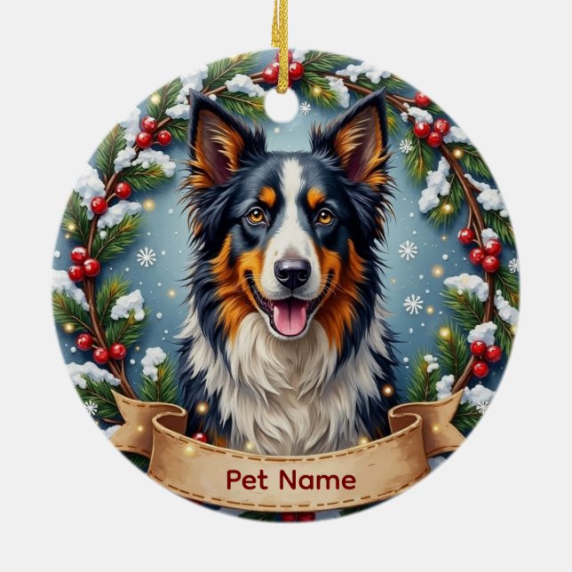 Décoration En Céramique Border Collie Christmas (Dos)