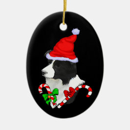 Décoration En Céramique Bordure Collie Noël