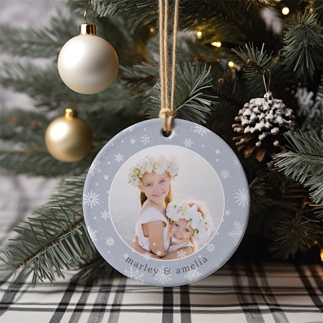 Décoration En Céramique Bordure de snowflacon | Photo (Créateur téléchargé)