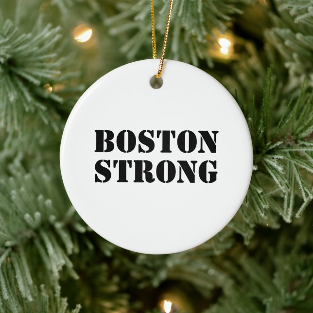 Décoration En Céramique Boston Strong Noël blanc et noir (Arbre)