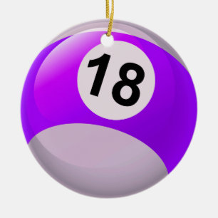 Décoration En Céramique Boule de billards du numéro 18