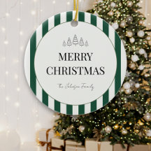 Boule de Noël rayée classique