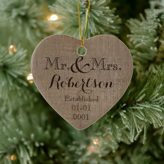Décoration En Céramique Boule-Look Rustique Mariage personnalisable (Arbre)