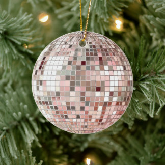 Décoration En Céramique Boule Pastel Pink & Silver Disco