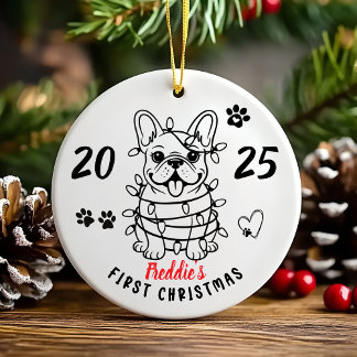 Décoration En Céramique Bouledogue français personnalisé dessiné à la main