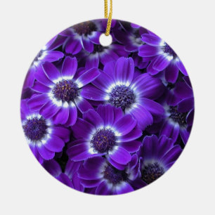 Décoration En Céramique Bouquet de Cinerarias violet