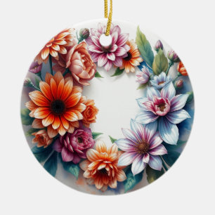 Décoration En Céramique Bouquet de fleurs Elégante aquarelle