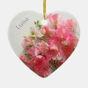 Décoration En Céramique Bouquet de pois rose