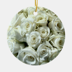 Décoration En Céramique Bouquet-Ornement Rose blanche