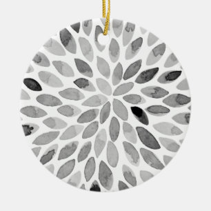 Décoration En Céramique Boutons de brosse d'aquarelle - noir et blanc