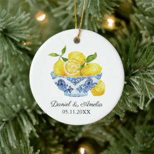 Décoration En Céramique Bowl Of Lemons Chinoiserie Custom Wedsaké